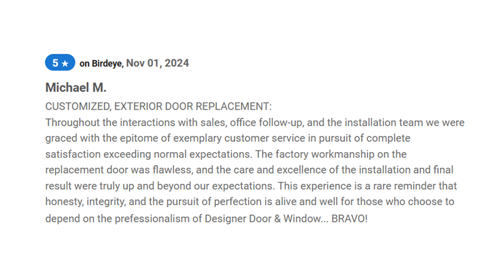 Customer Review, Replacement Windows and Doors