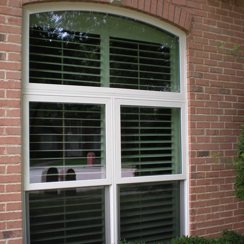 Premium White Vinyl Double Single Hung Window With Transom Plano after