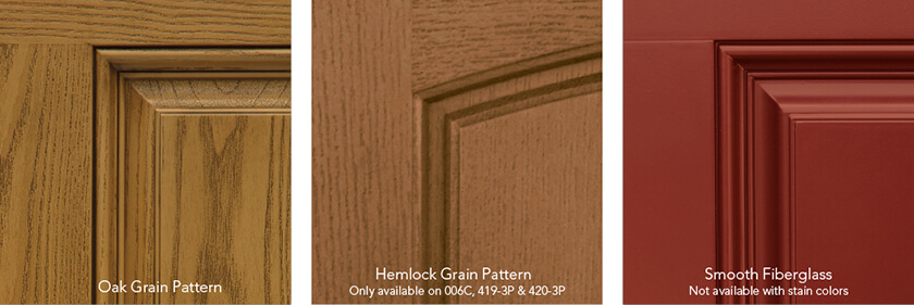 provia heritage fiberglass doors finish samples